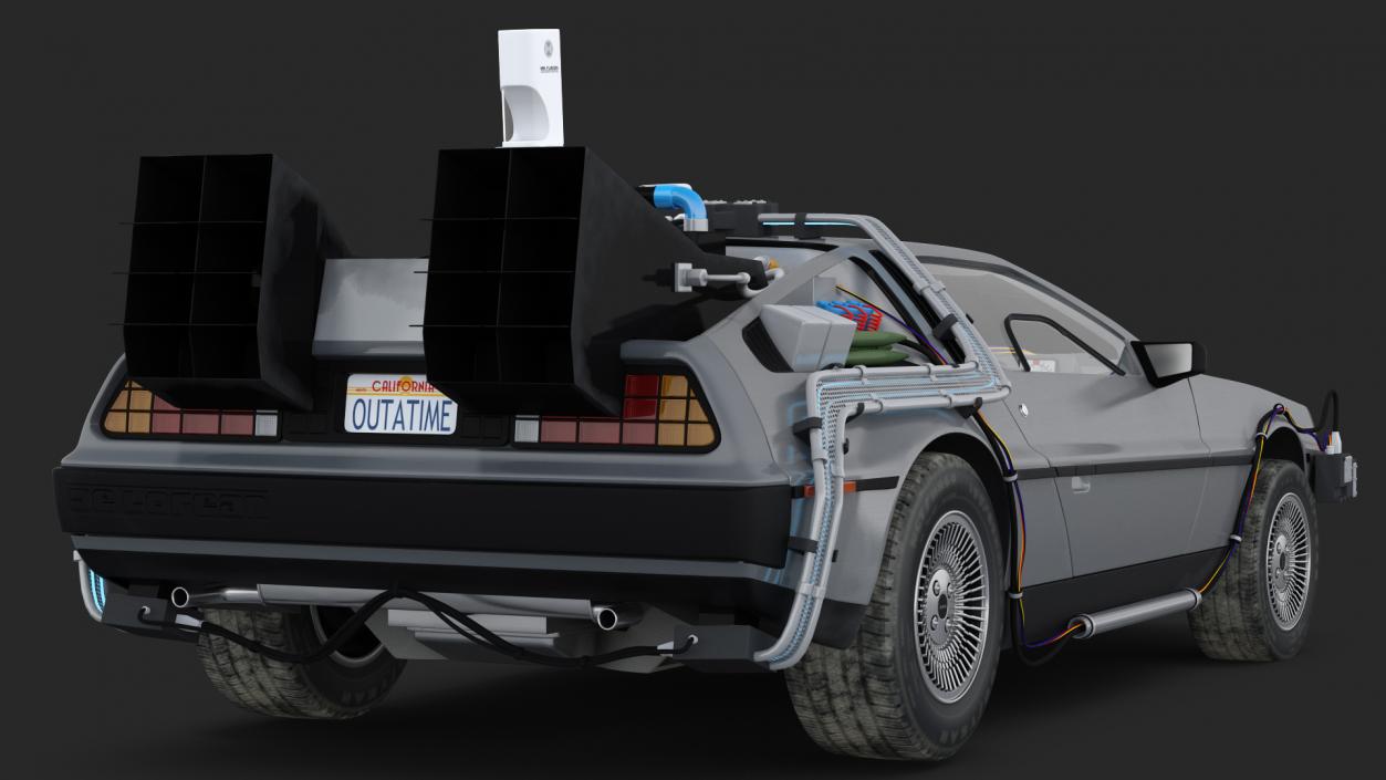 3D DeLorean DMC-12 Time Machine model