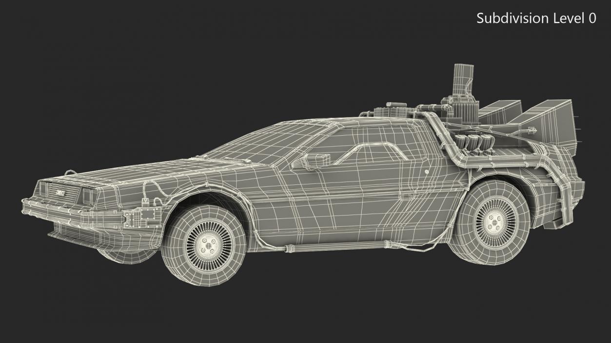 3D DeLorean DMC-12 Time Machine model