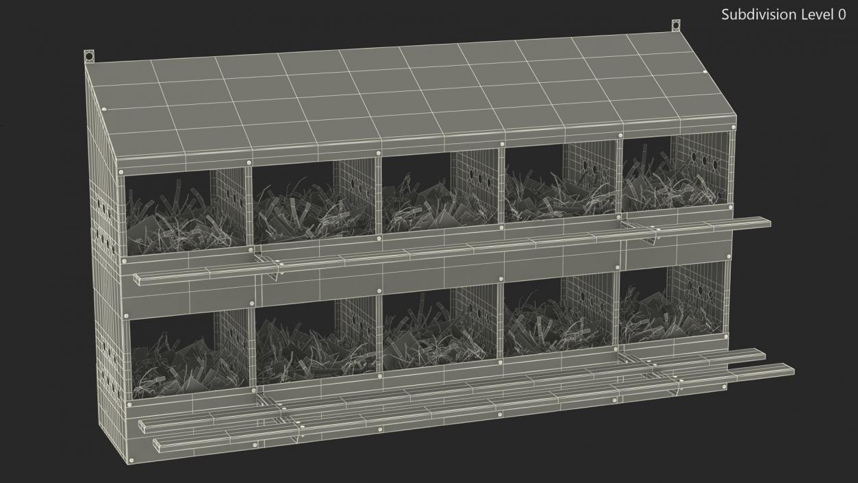 3D 10-Hole Metal Chicken Nesting Box model