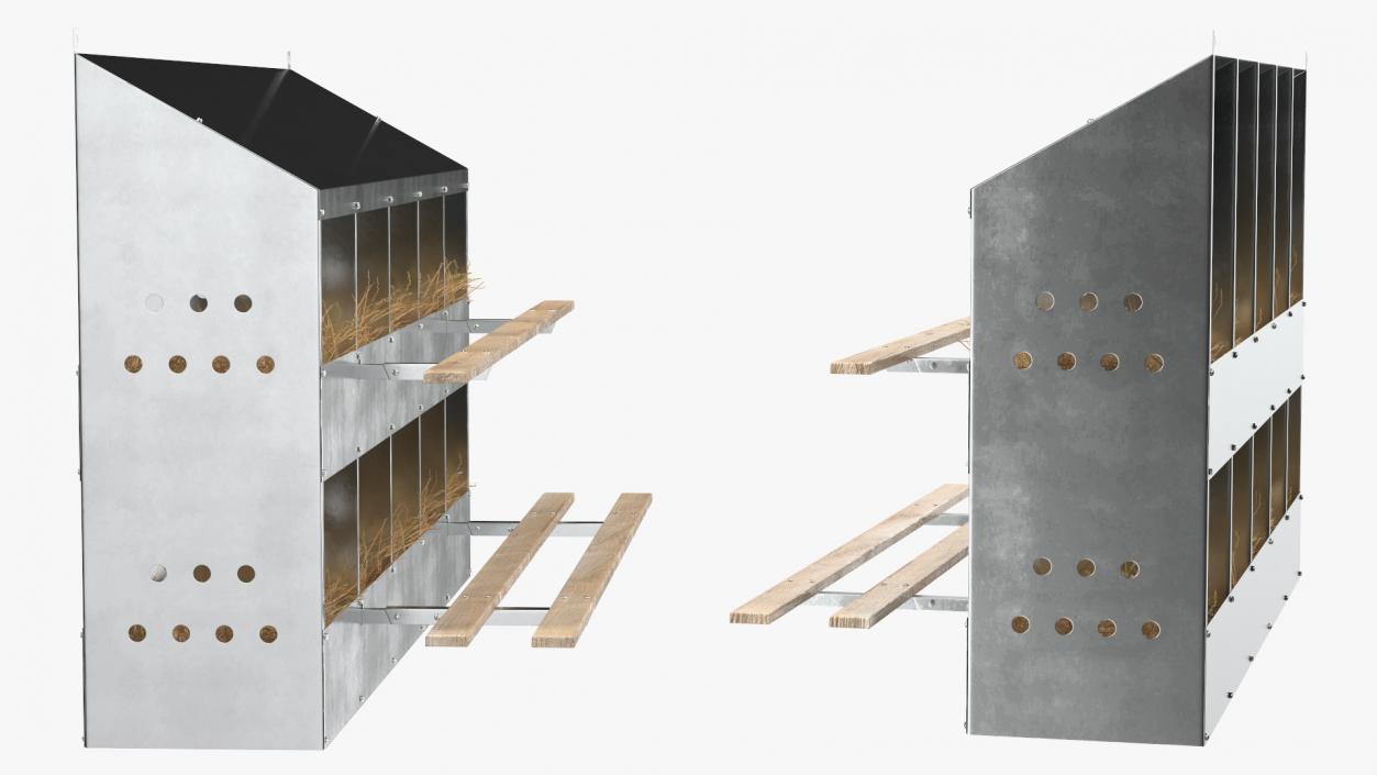 3D 10-Hole Metal Chicken Nesting Box model