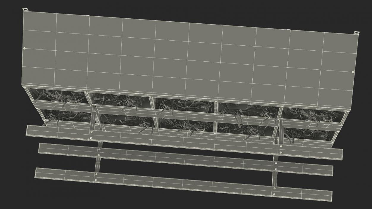 3D 10-Hole Metal Chicken Nesting Box model