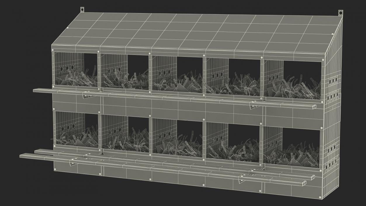 3D 10-Hole Metal Chicken Nesting Box model