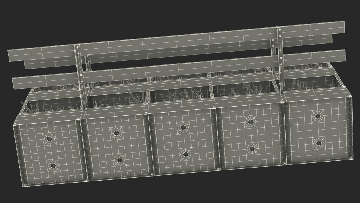 3D 10-Hole Metal Chicken Nesting Box model