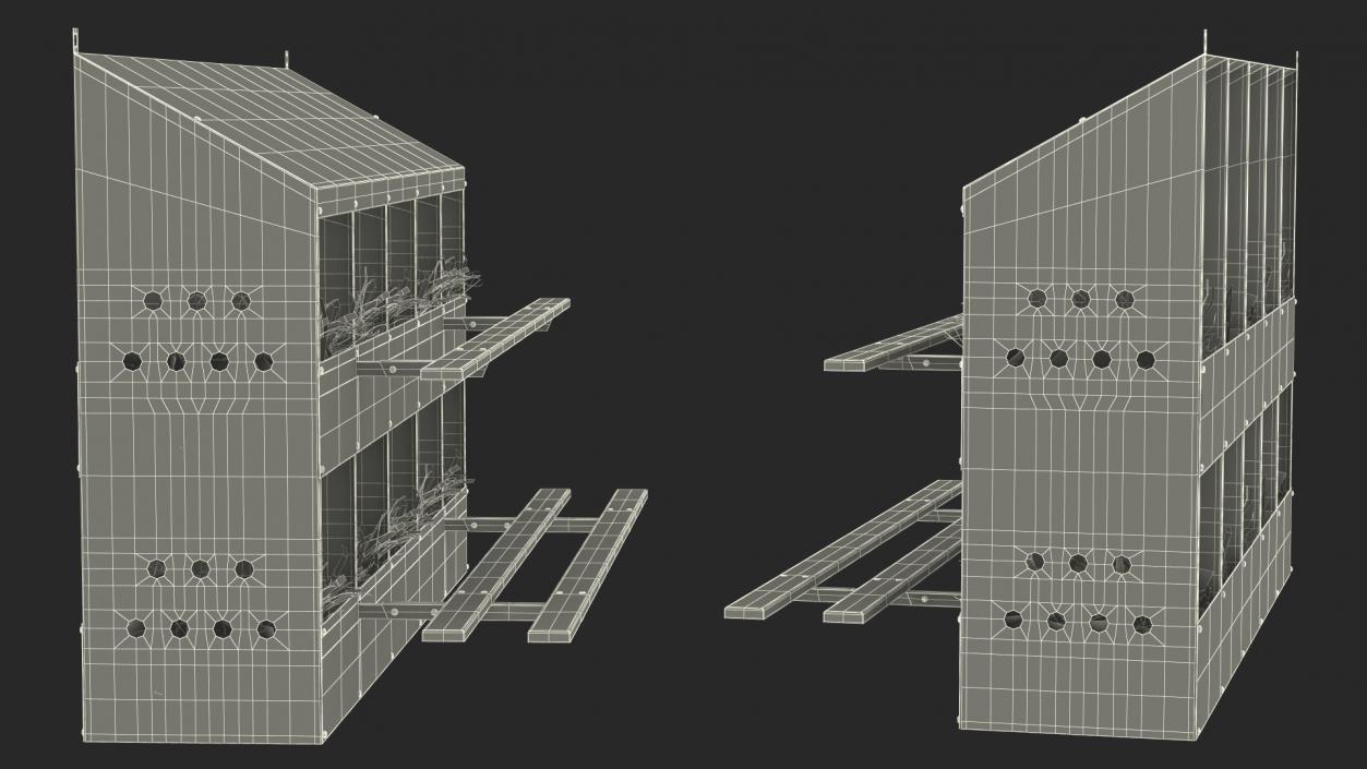 3D 10-Hole Metal Chicken Nesting Box model