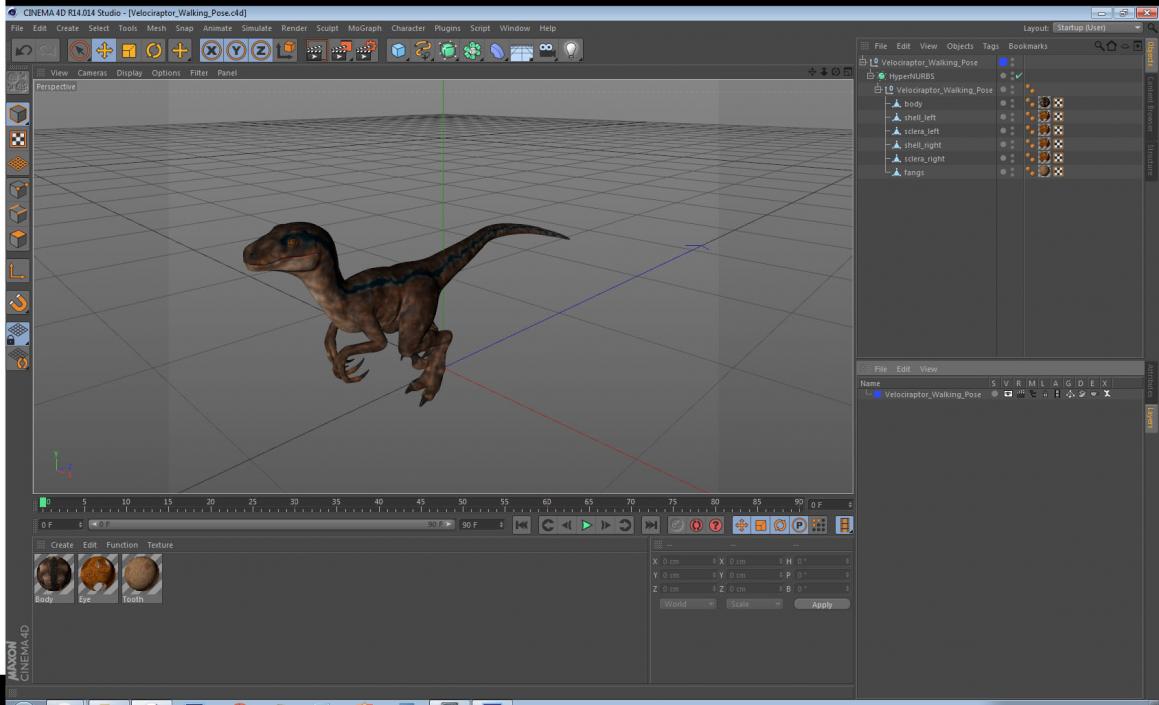 3D model Velociraptor Walking Pose