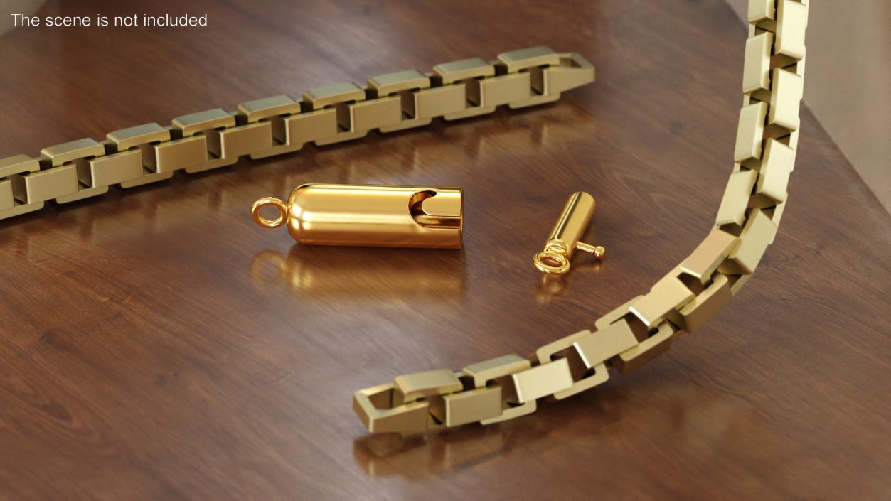 Bayonet Bracelet Clasp Gold 3D