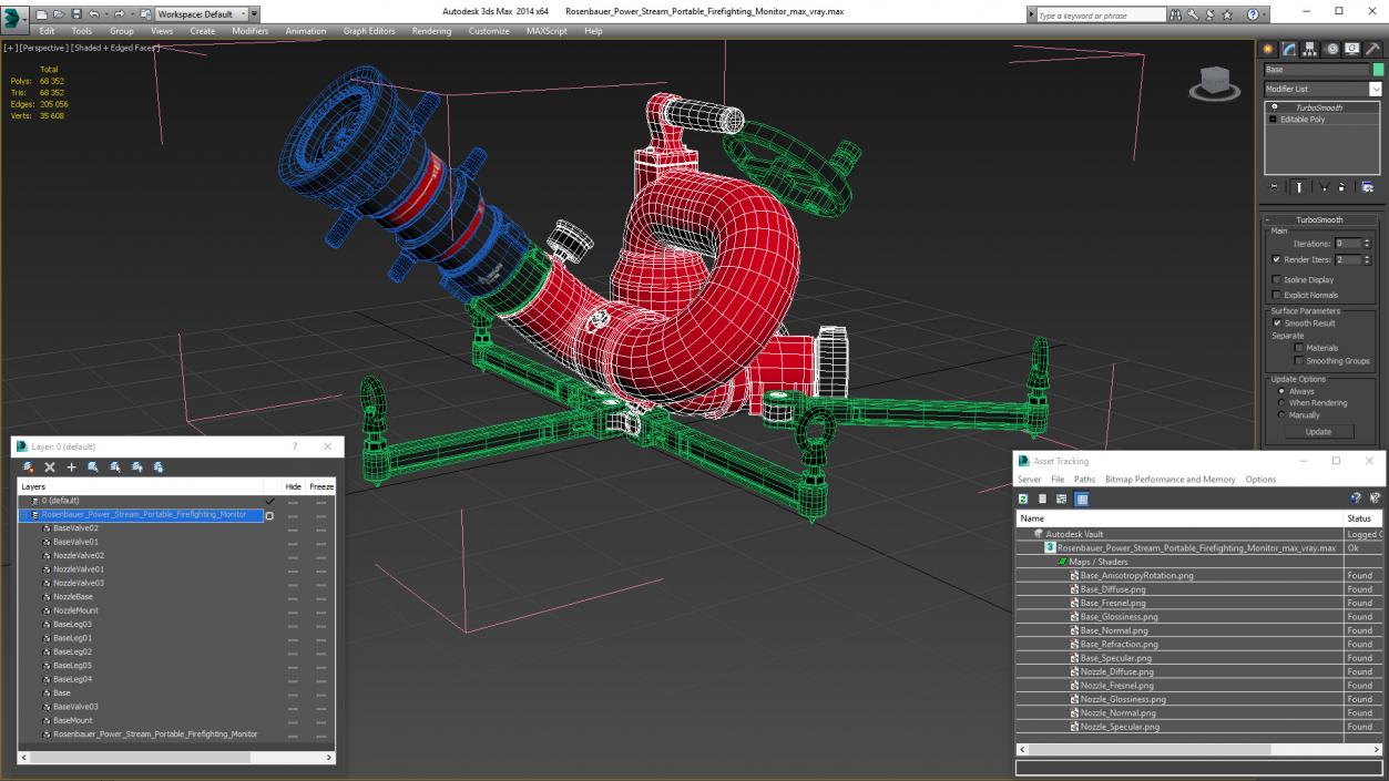 3D Rosenbauer Power Stream Portable Firefighting Monitor model