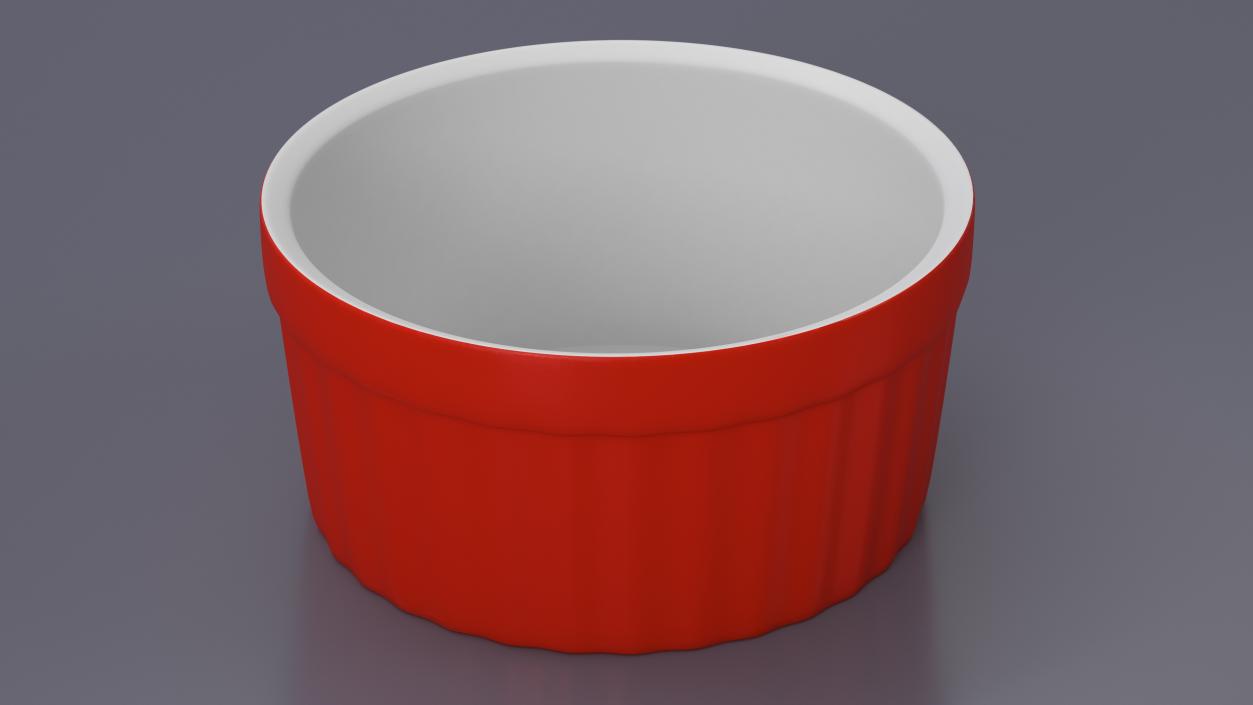 Melamine Dipping Bowl Round Sauce Red 3D