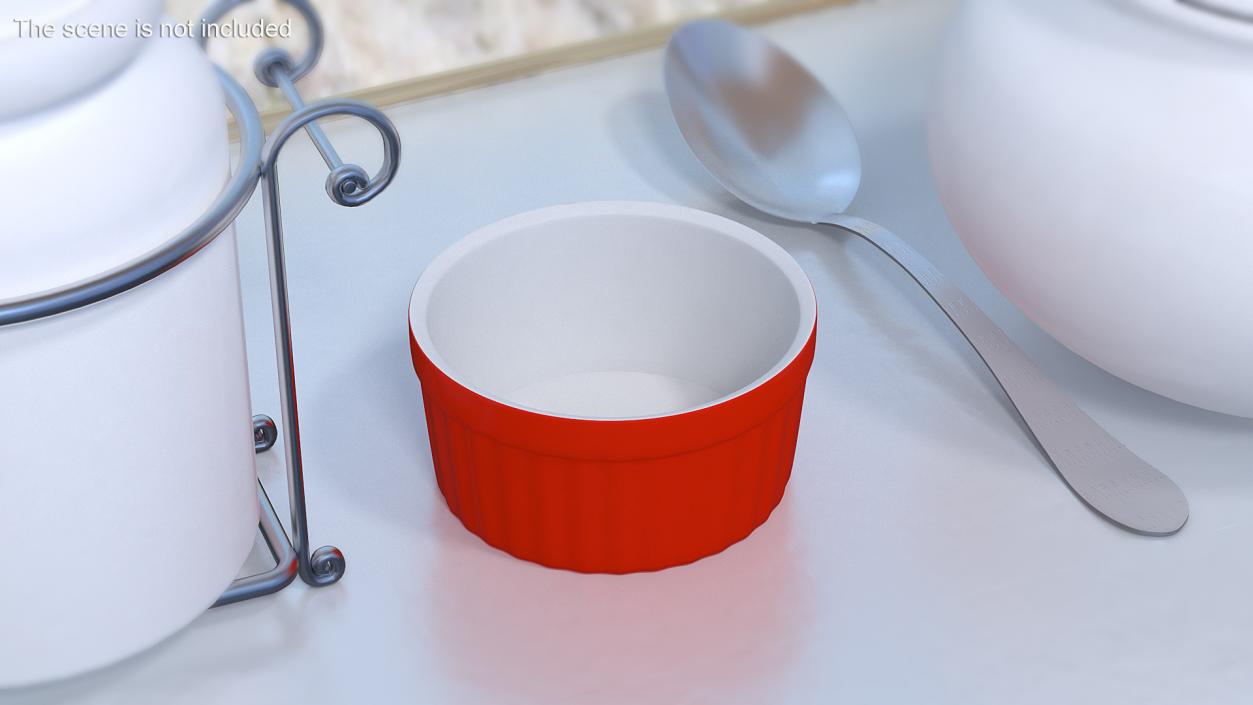 Melamine Dipping Bowl Round Sauce Red 3D