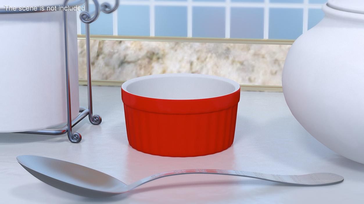 Melamine Dipping Bowl Round Sauce Red 3D