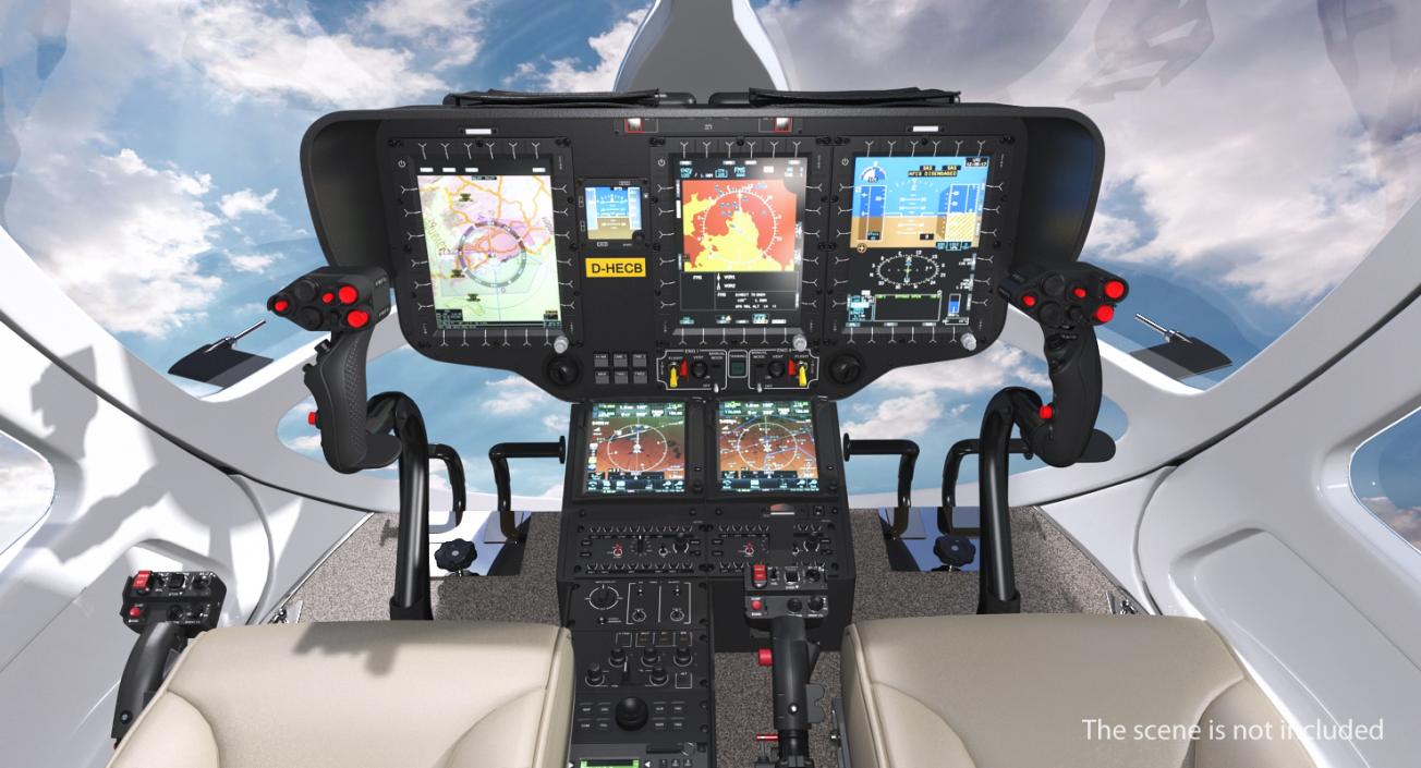 3D model Helicopter Instrument Control Panel