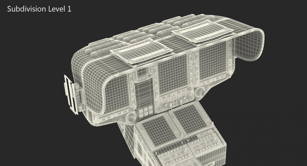 3D model Helicopter Instrument Control Panel