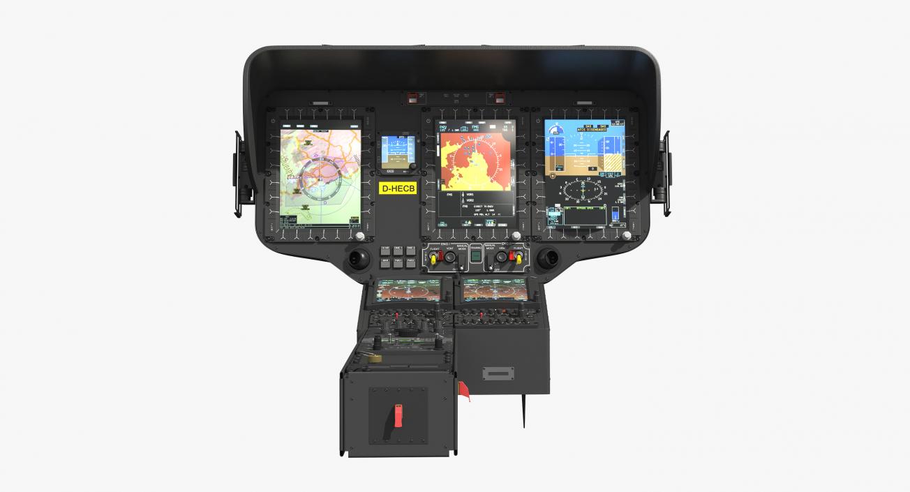 3D model Helicopter Instrument Control Panel