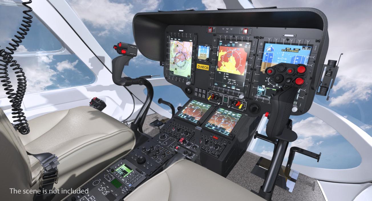 3D model Helicopter Instrument Control Panel