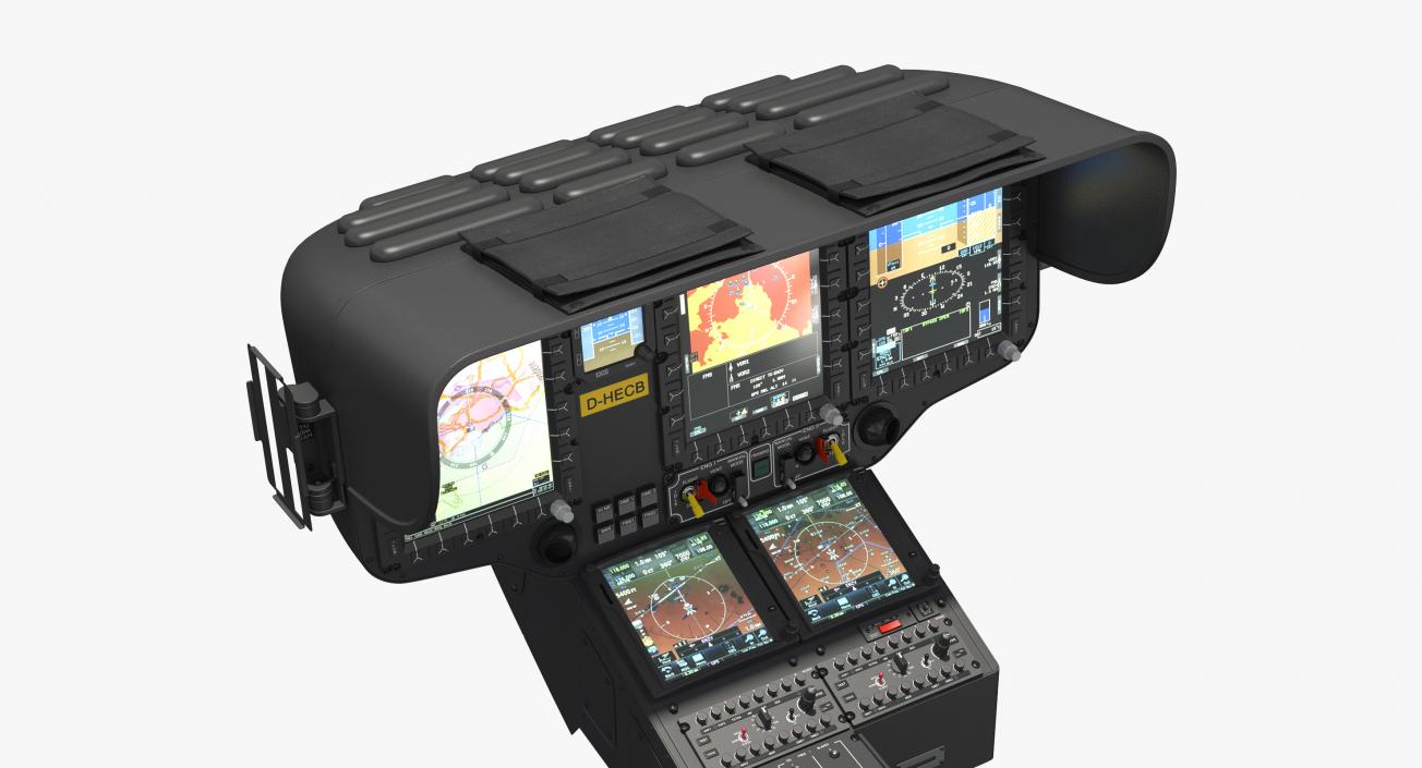 3D model Helicopter Instrument Control Panel