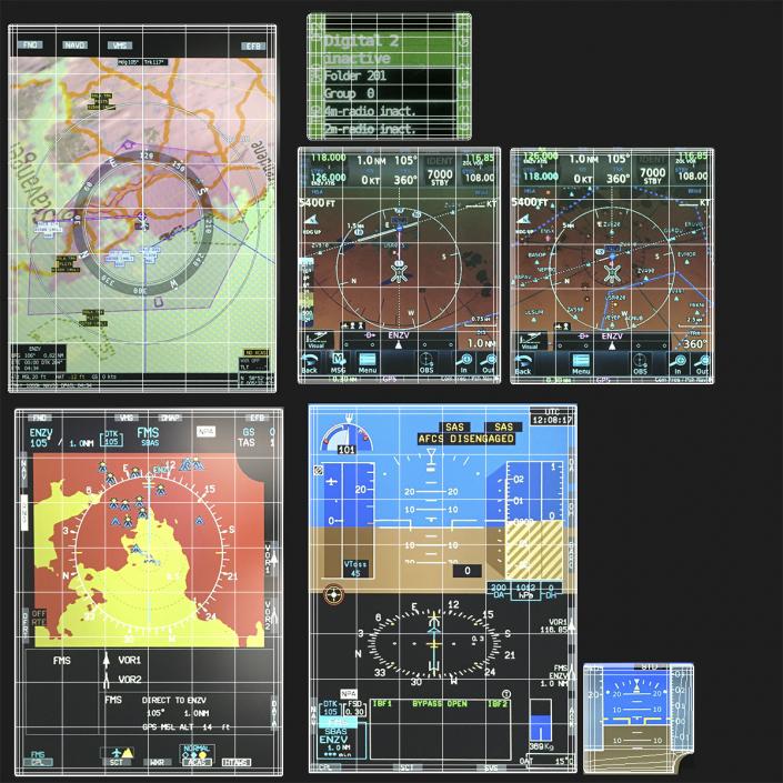 3D model Helicopter Instrument Control Panel