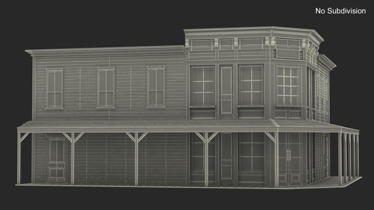 Historical Bank Office Wild West 3D