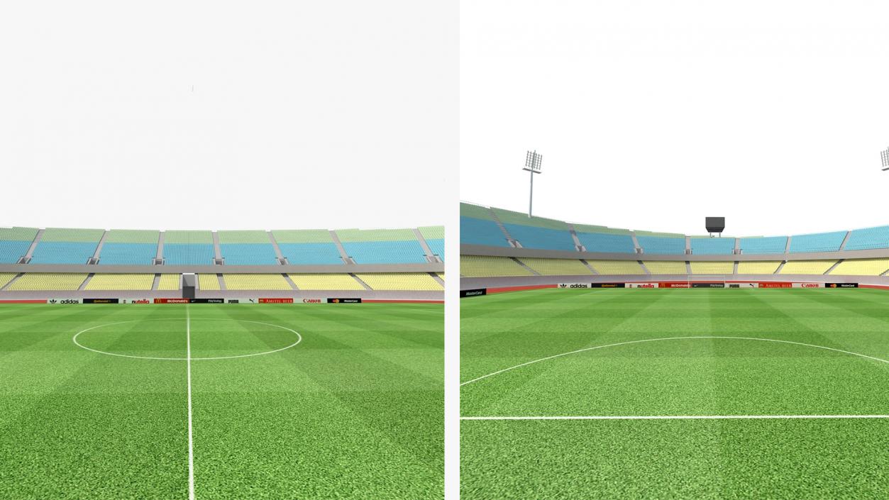 Royal Bafokeng Stadium with Rugby Equipment Collection 3D model