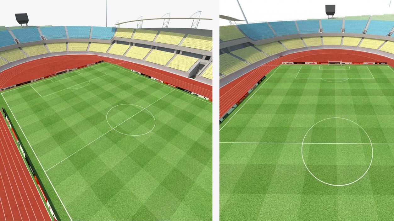 Royal Bafokeng Stadium with Rugby Equipment Collection 3D model