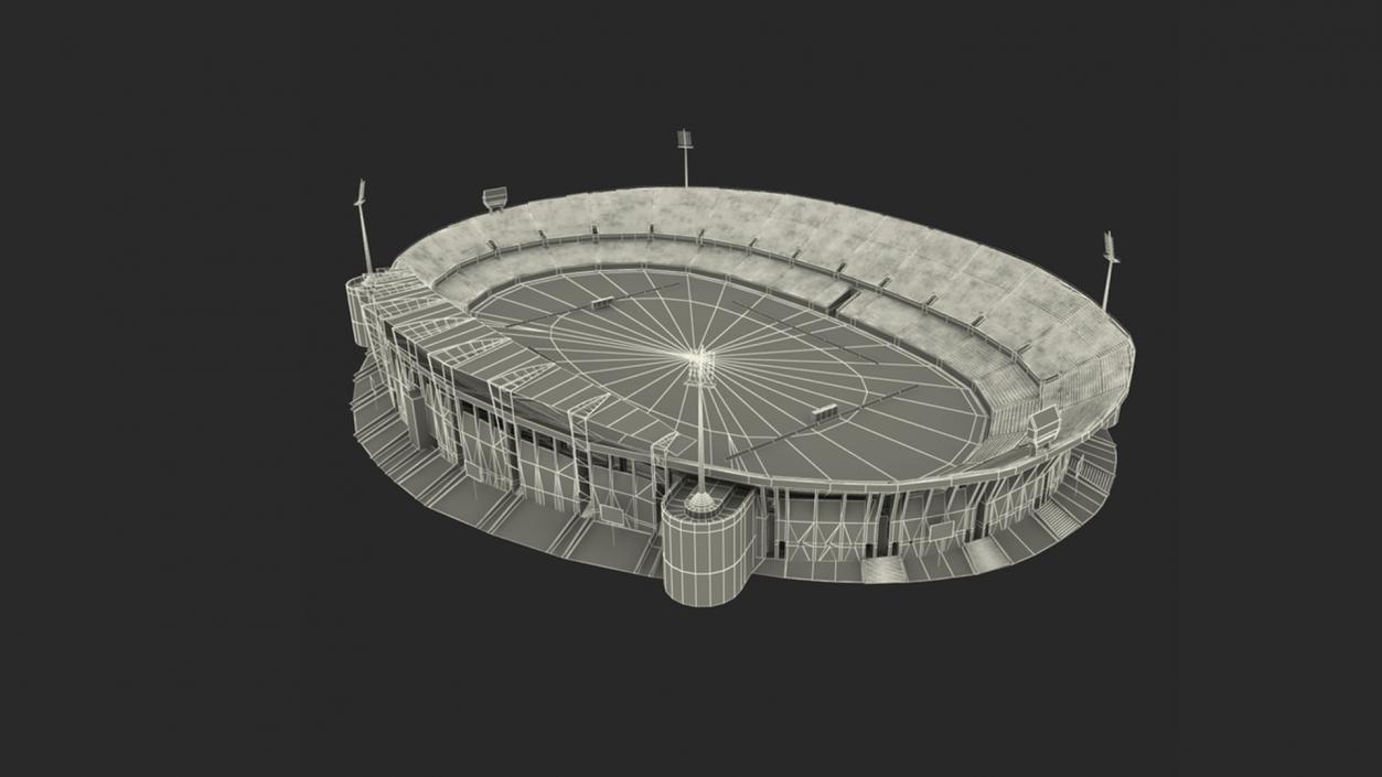 Royal Bafokeng Stadium with Rugby Equipment Collection 3D model