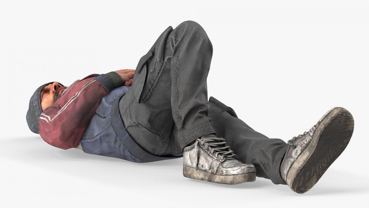 3D Sleeping Homeless Man