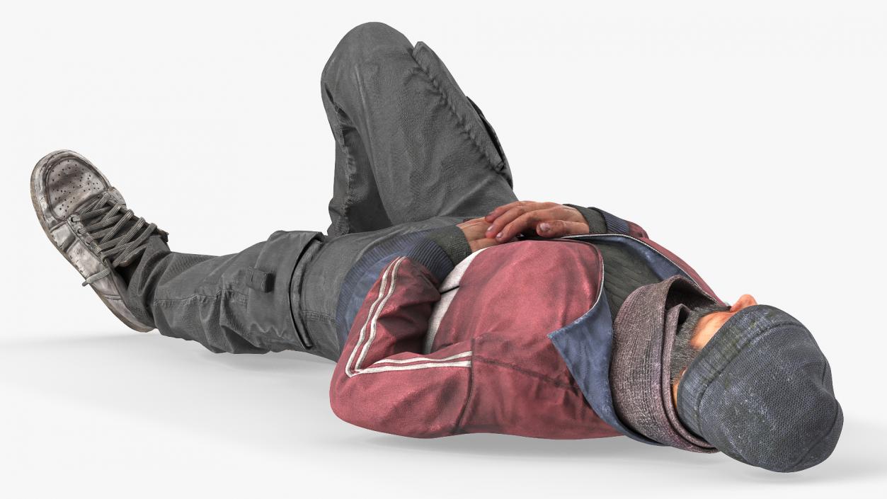 3D Sleeping Homeless Man