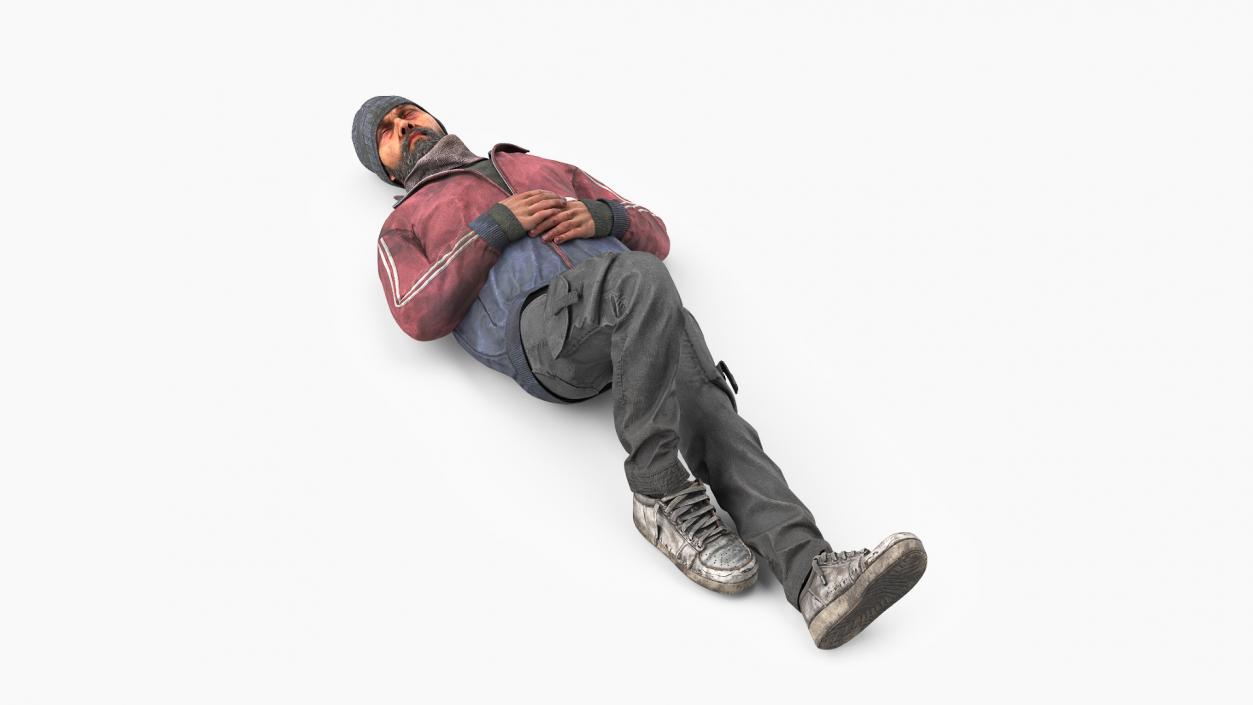 3D Sleeping Homeless Man