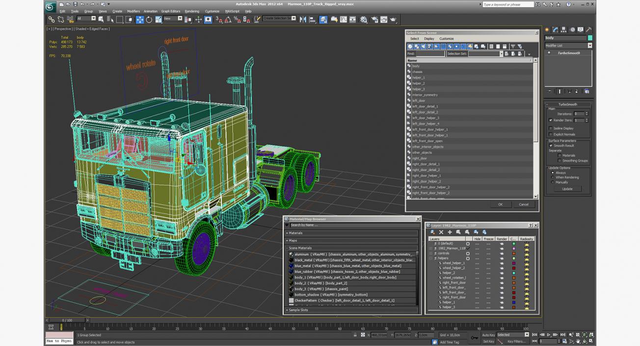 Marmon 110P Truck Rigged 3D model