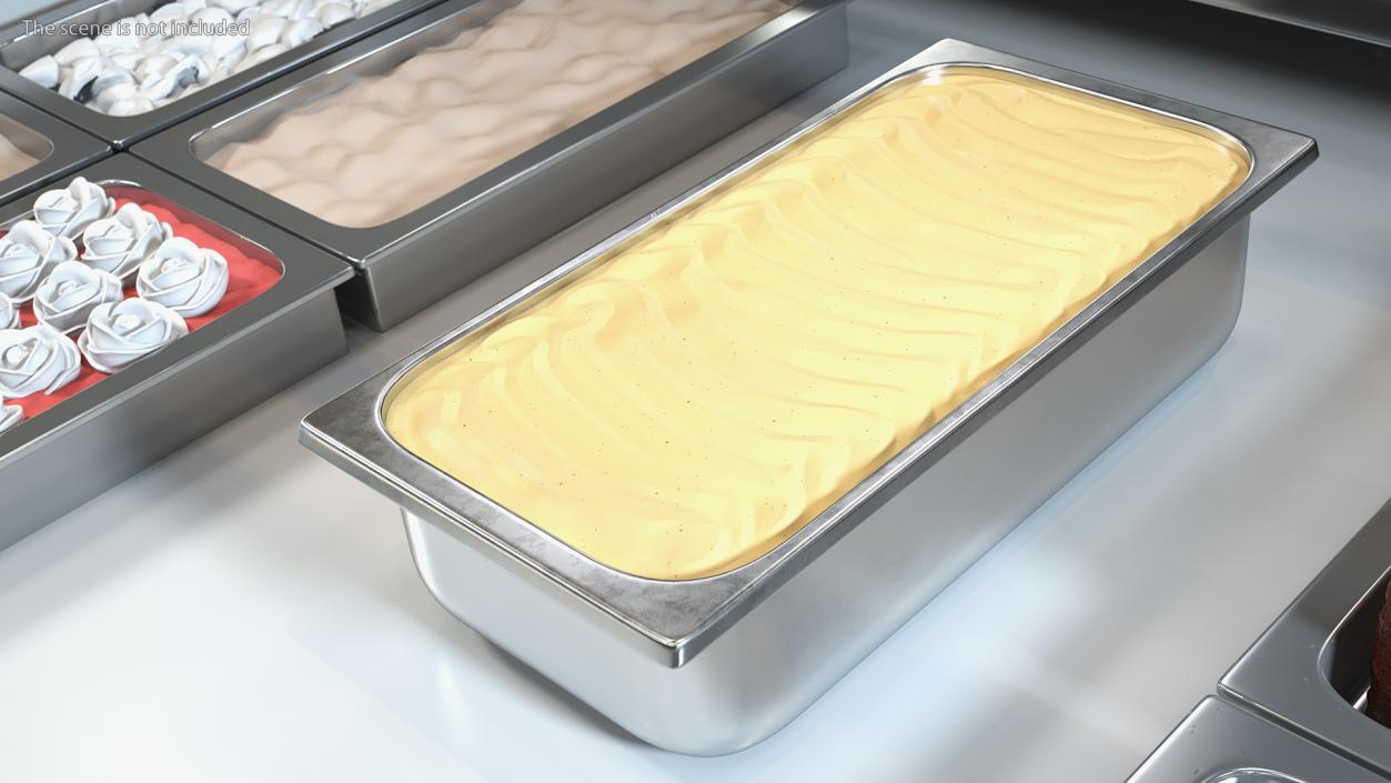 3D model Caramel Ice Cream Tray Untouched Surface