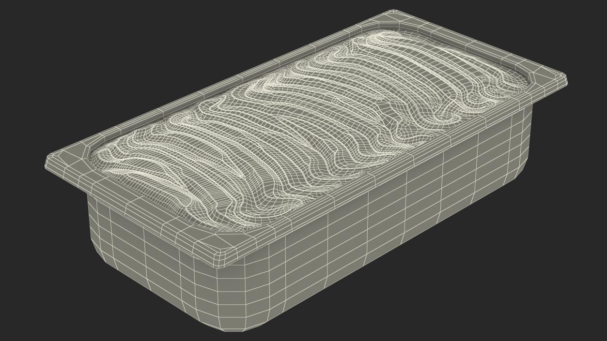 3D model Caramel Ice Cream Tray Untouched Surface