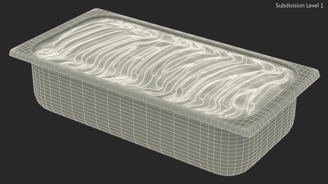 3D model Caramel Ice Cream Tray Untouched Surface