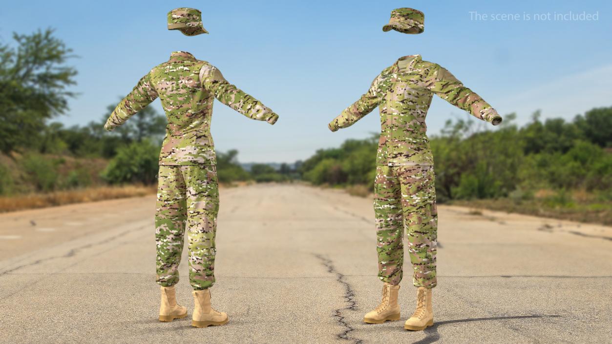 3D Female US Soldier Camouflage Uniform