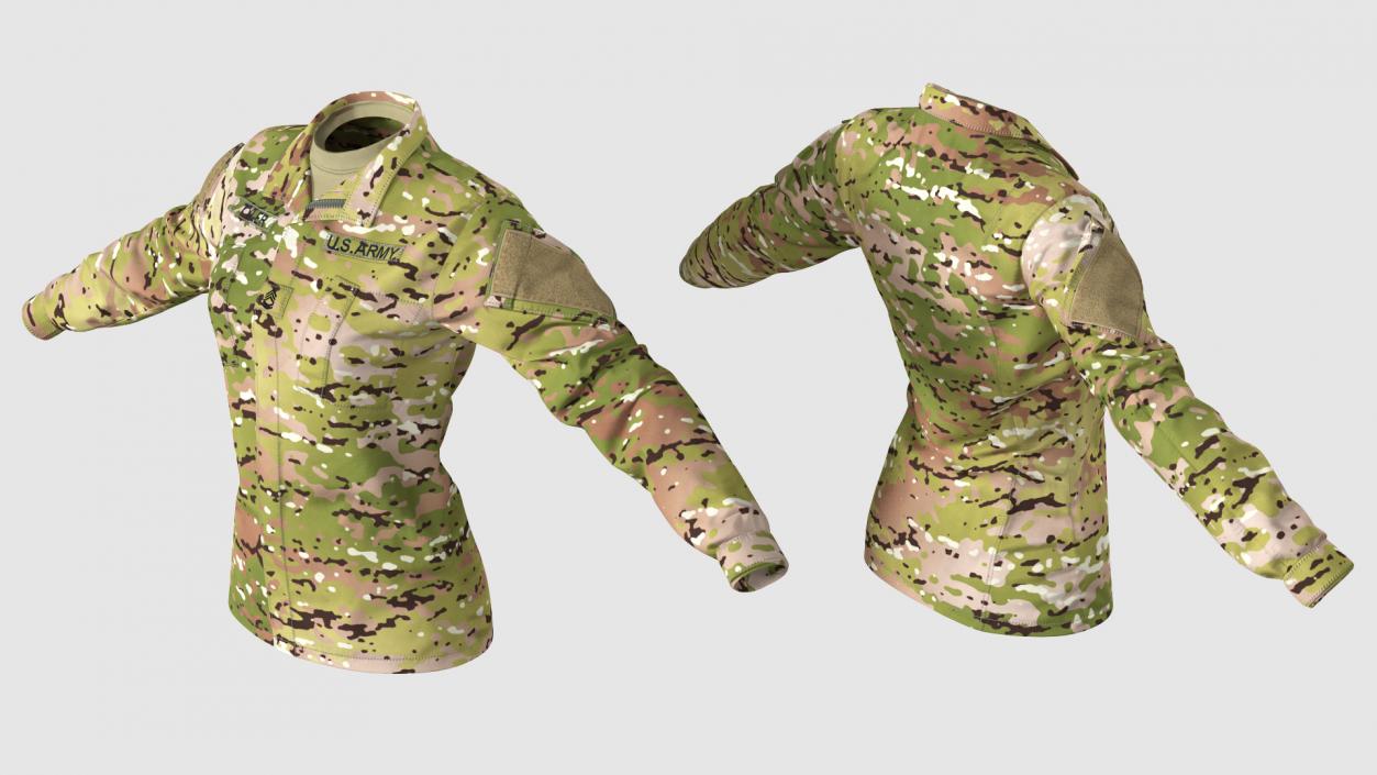 3D Female US Soldier Camouflage Uniform