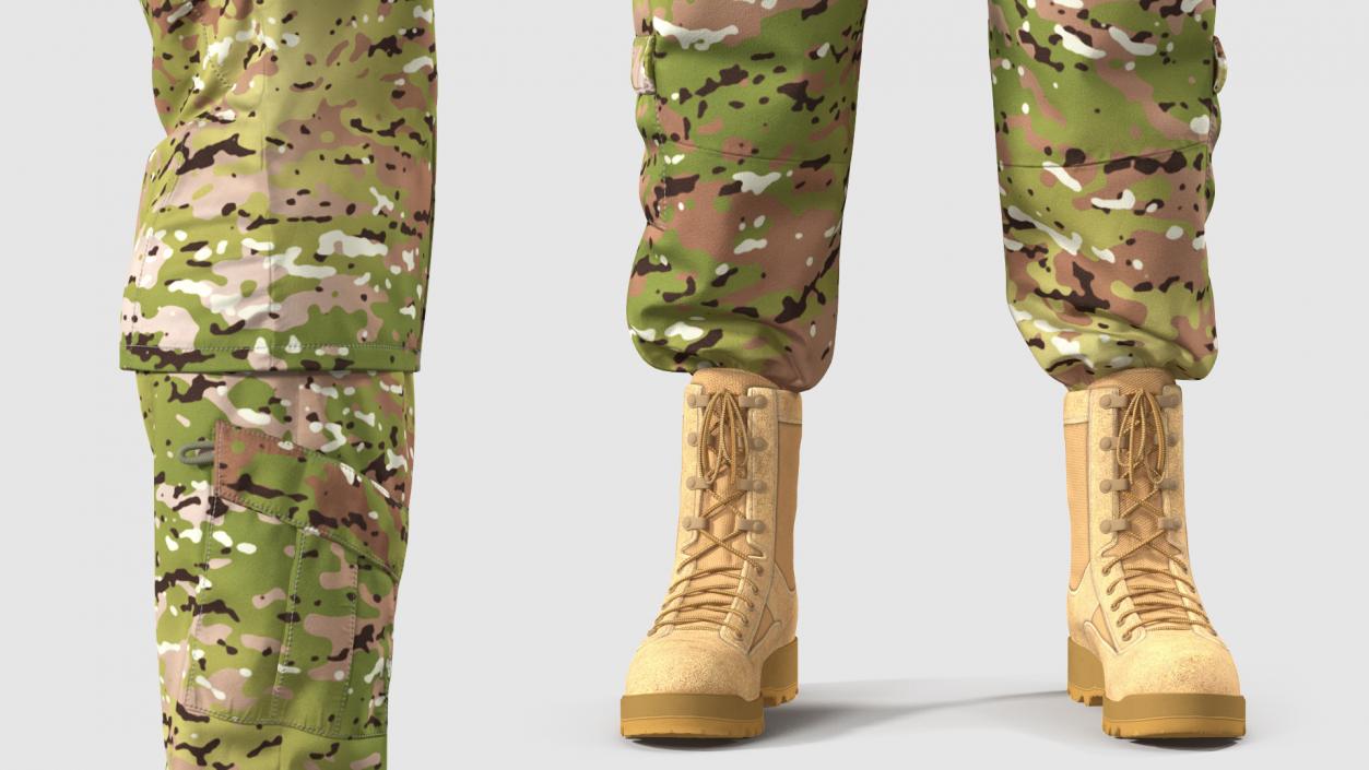 3D Female US Soldier Camouflage Uniform