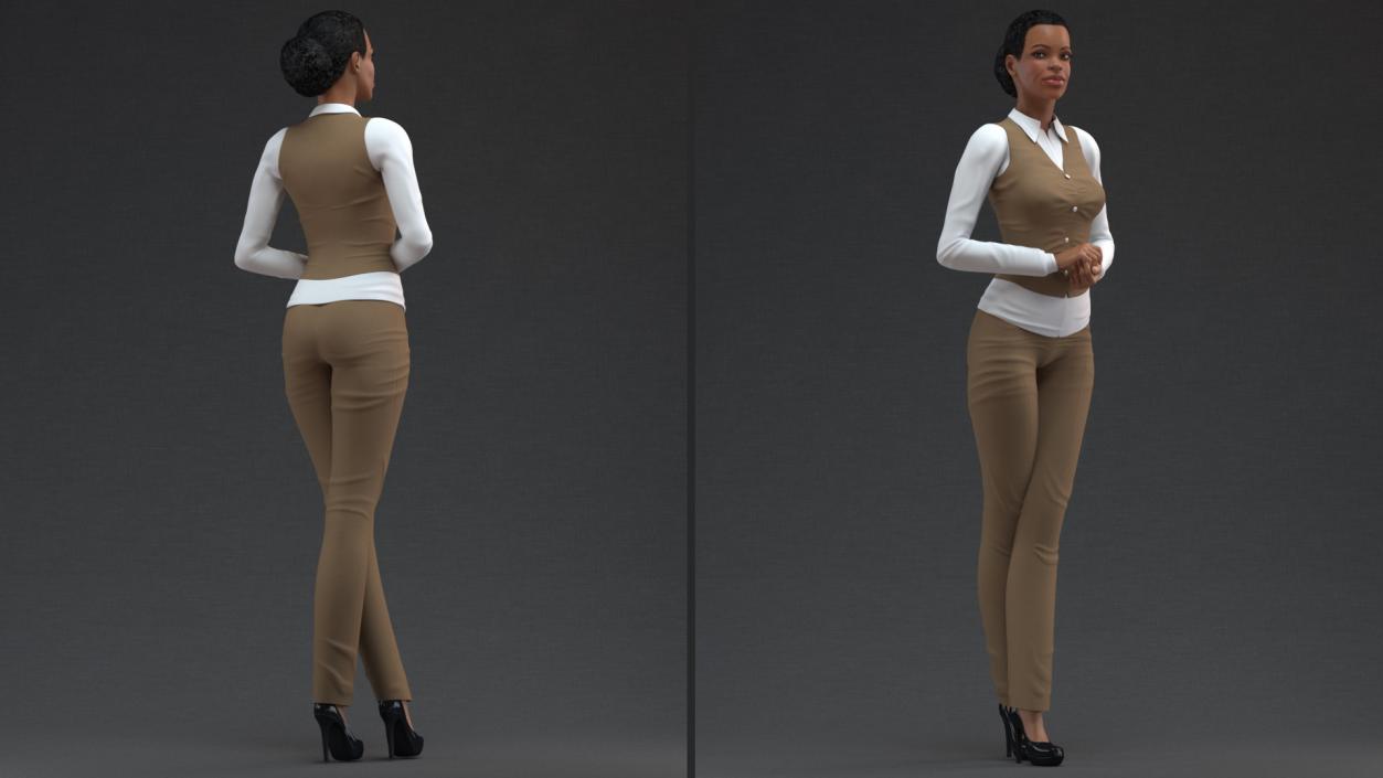 3D model Light Skin Business Style Woman Standing Pose