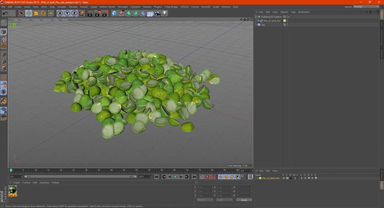 Pile of Split Pea 3D