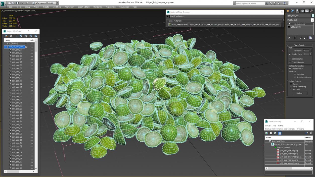 Pile of Split Pea 3D