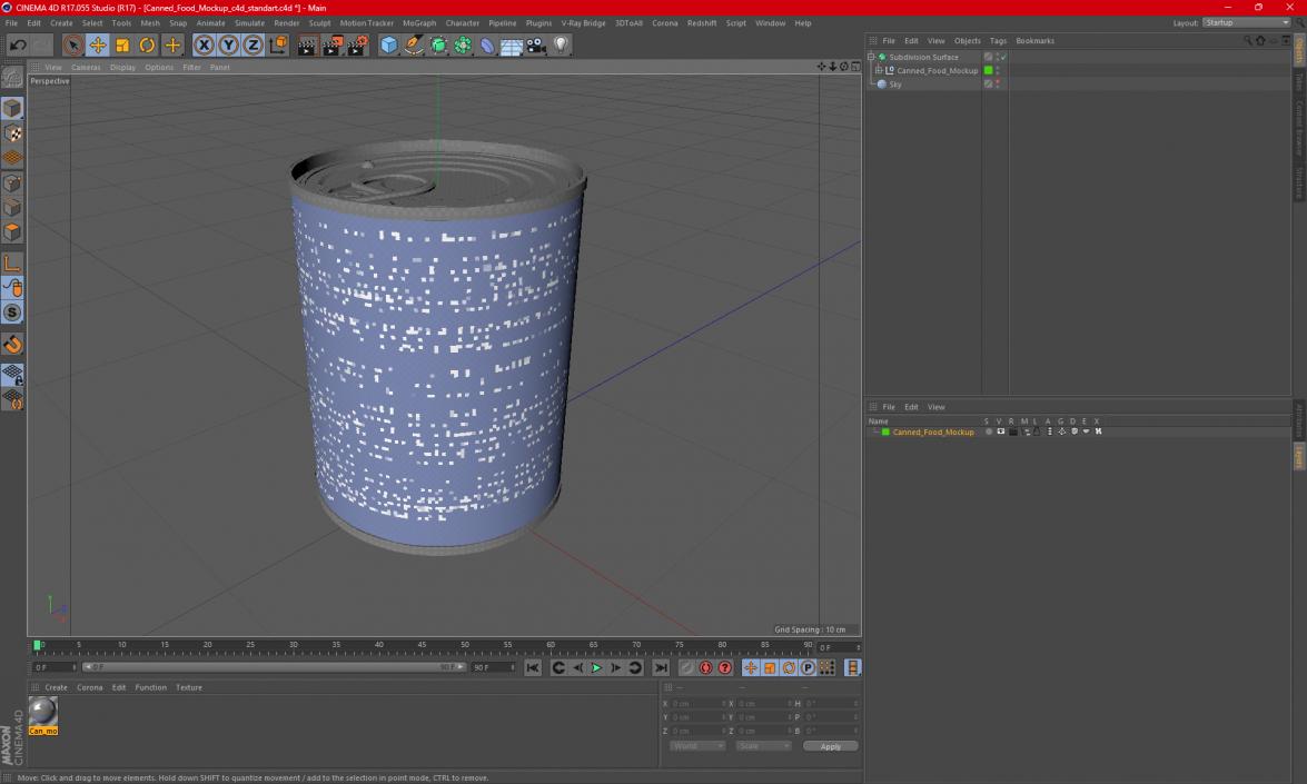 3D Canned Food Mockup model