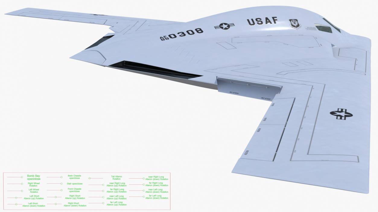 3D B-21 Raider Long-Range Aircraft Rigged model