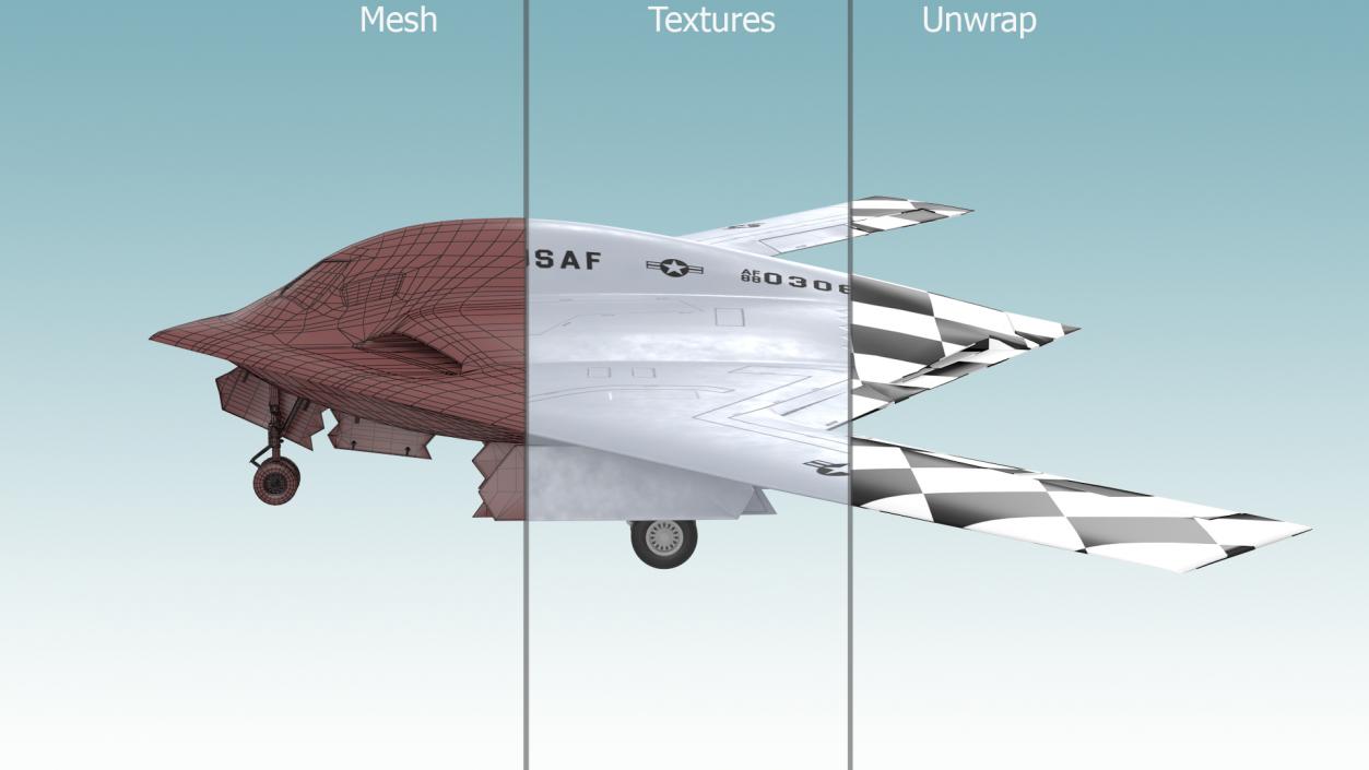 3D B-21 Raider Long-Range Aircraft Rigged model