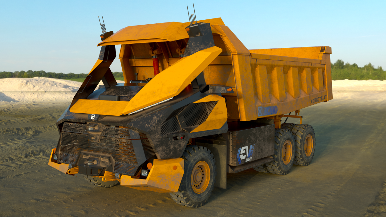 3D Electric Autonomous Dump Truck XCMG Dirty Rigged model