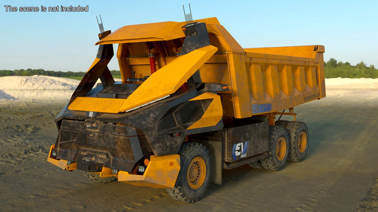 3D Electric Autonomous Dump Truck XCMG Dirty Rigged model