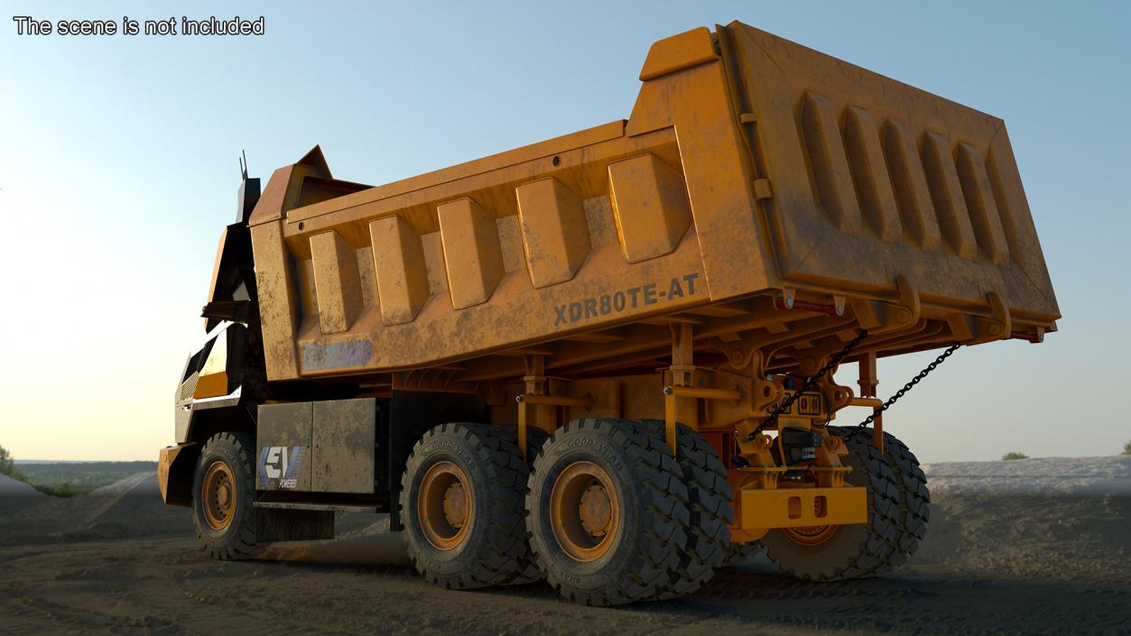 3D Electric Autonomous Dump Truck XCMG Dirty Rigged model