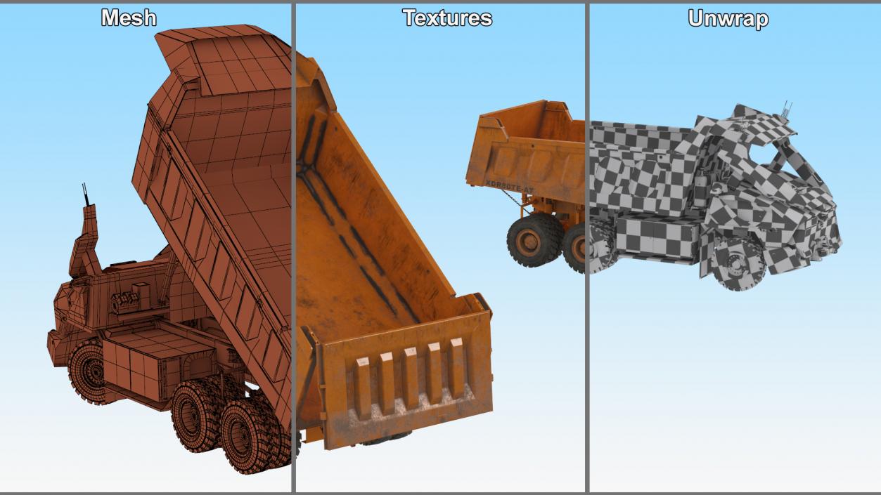 3D Electric Autonomous Dump Truck XCMG Dirty Rigged model