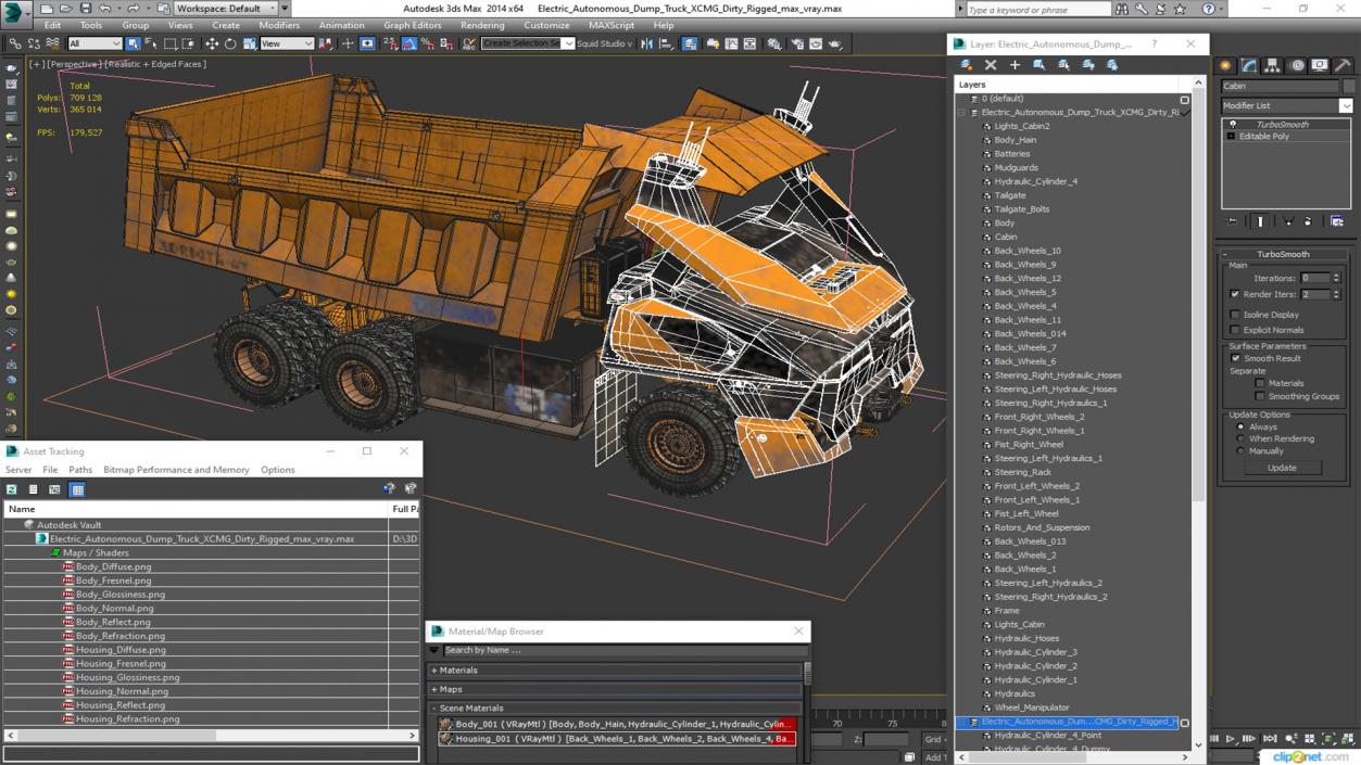 3D Electric Autonomous Dump Truck XCMG Dirty Rigged model