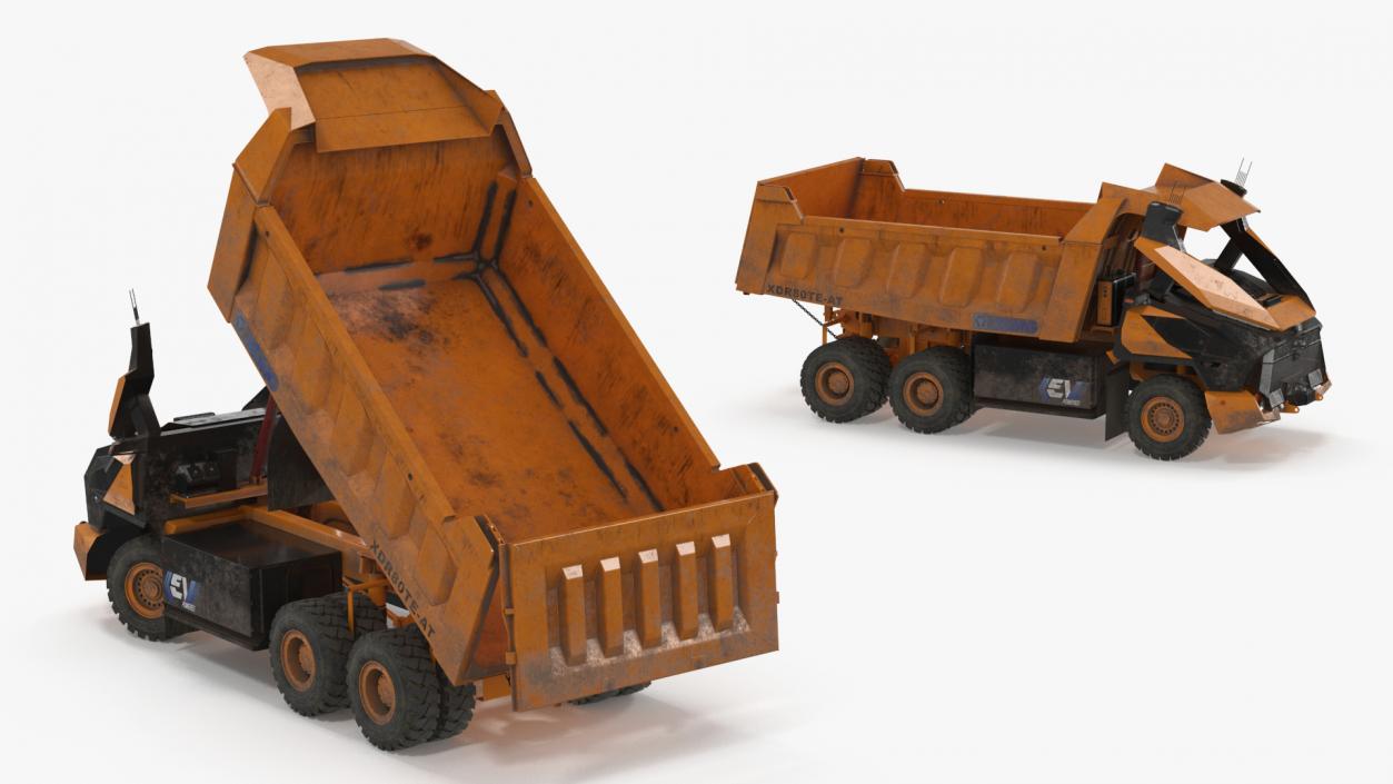 3D Electric Autonomous Dump Truck XCMG Dirty Rigged model