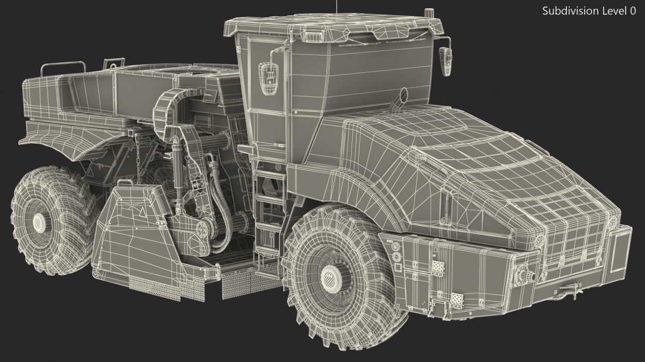 3D model Road Recycler and Soil Stabilizer Rigged