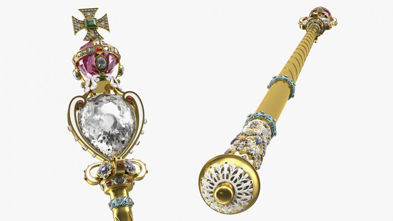 3D The Sovereigns Sceptre with Cross model