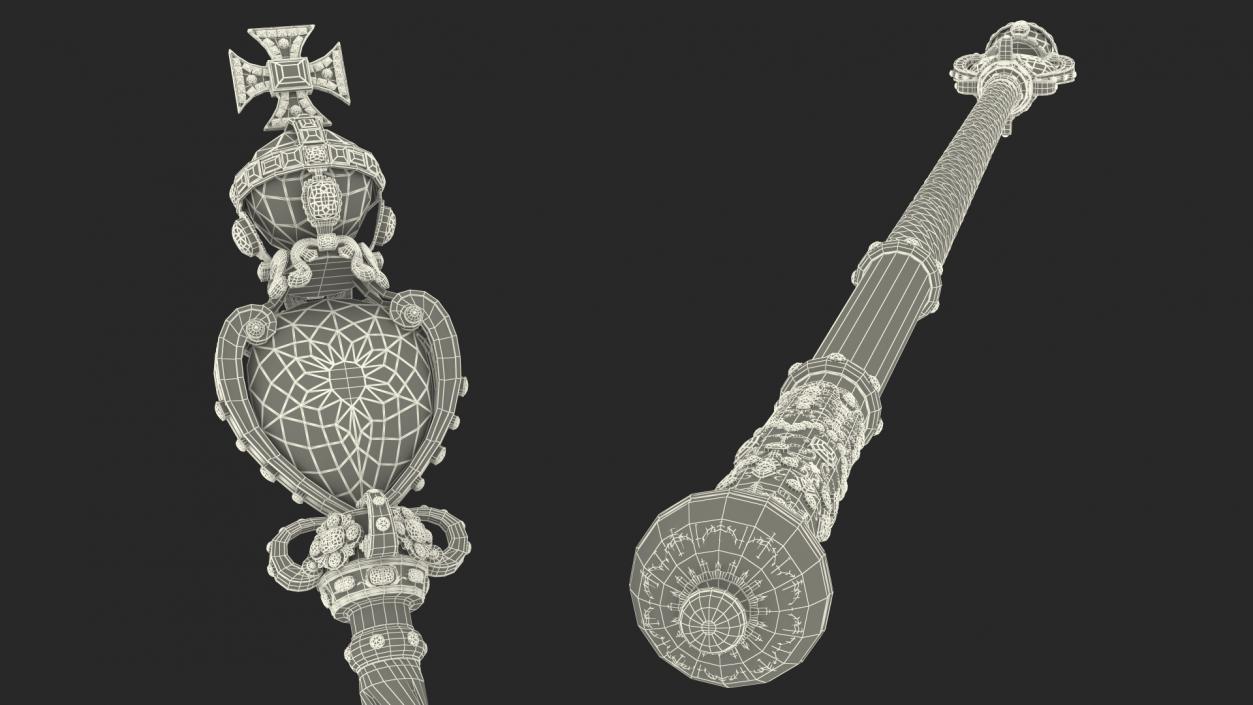 3D The Sovereigns Sceptre with Cross model