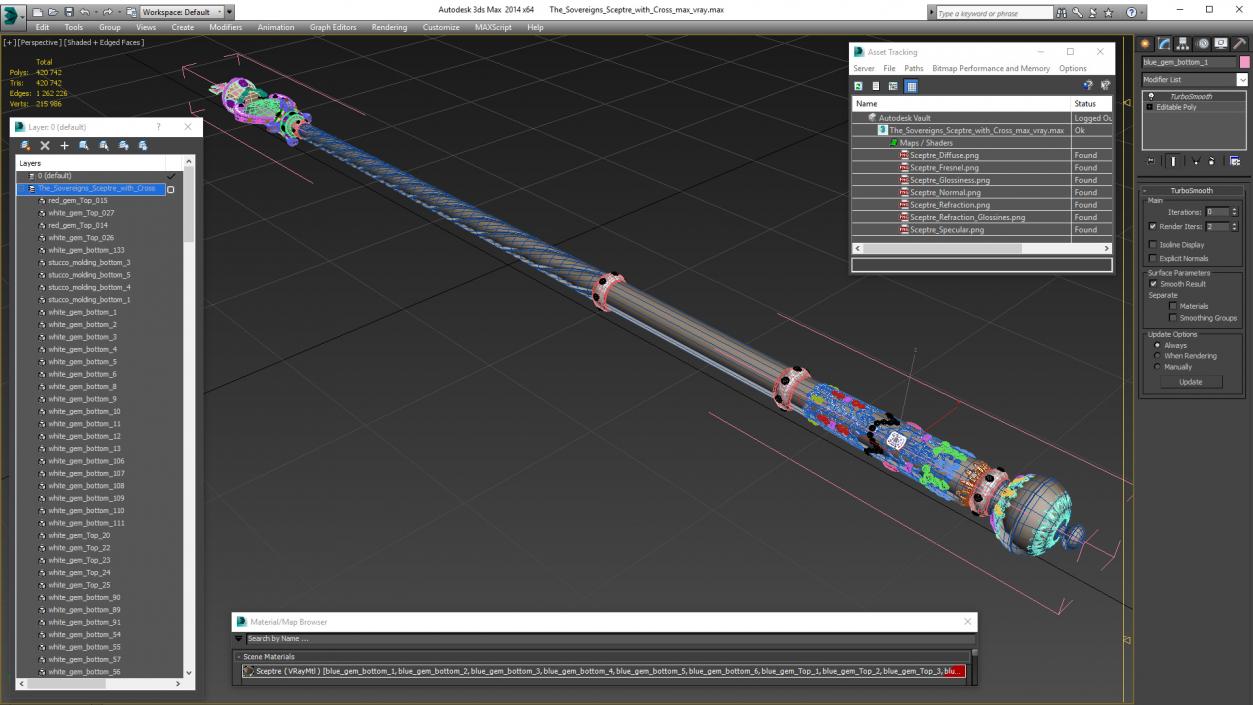 3D The Sovereigns Sceptre with Cross model